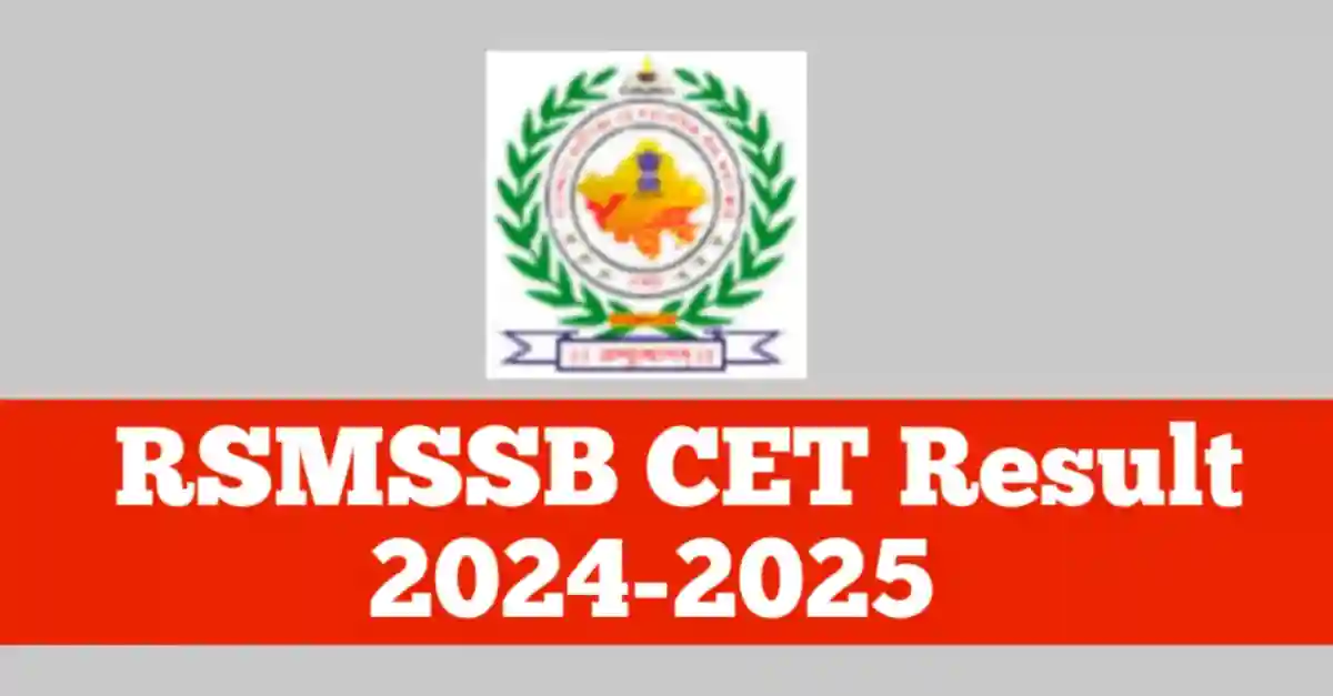 RSMSSB CET Result 2024-2025